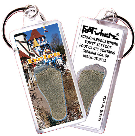 Helen, GA FootWhere® Souvenir Keychain. 72 pieces/6 assorted styles.