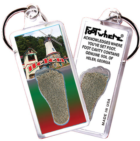 Helen, GA FootWhere® Souvenir Keychain. 72 pieces/6 assorted styles.