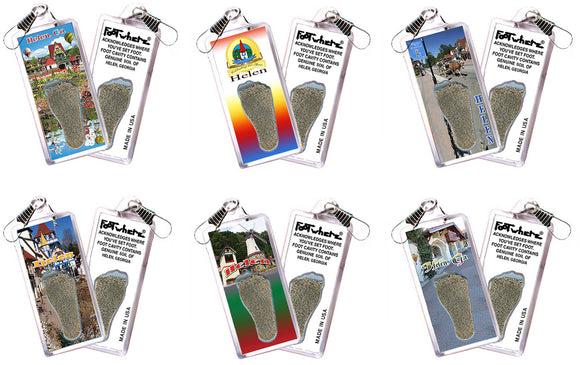 Helen, GA FootWhere® Souvenir Zipper-Pull. 72 pieces/6 assorted styles.