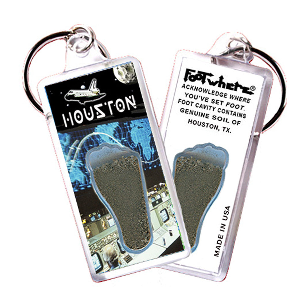 Houston FootWhere® Souvenir Keychain. 72 pieces/6 assorted styles.