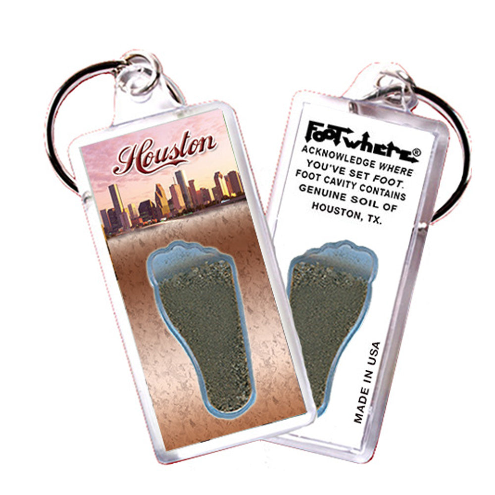Houston FootWhere® Souvenir Keychain. 72 pieces/6 assorted styles.