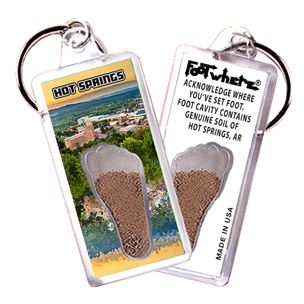 Hot Springs FootWhere® Souvenir Keychain. 72 pieces/6 assorted styles.