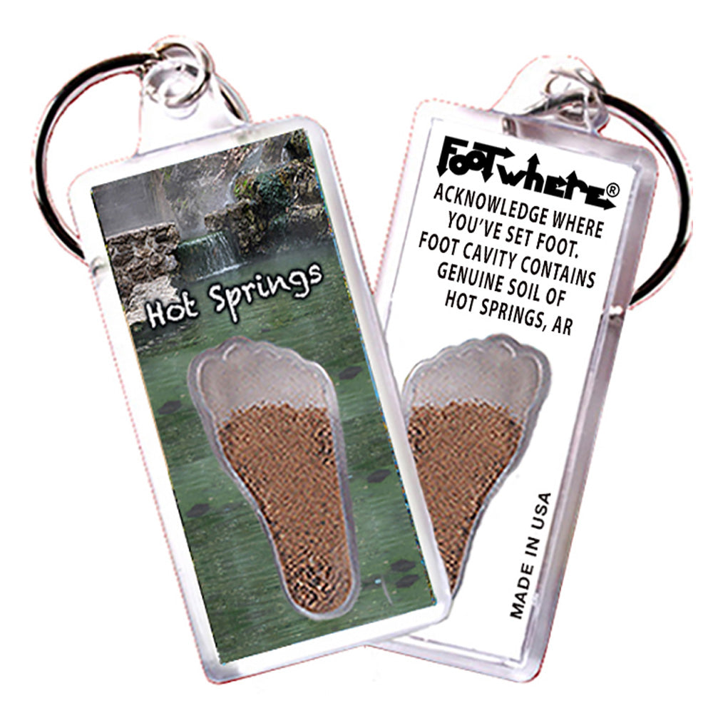 Hot Springs FootWhere® Souvenir Keychain. 72 pieces/6 assorted styles.