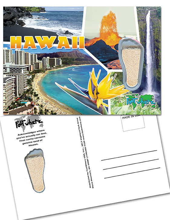 Hawaii FootWhere® Souvenir Postcard. 144 Pieces/1 Gross.