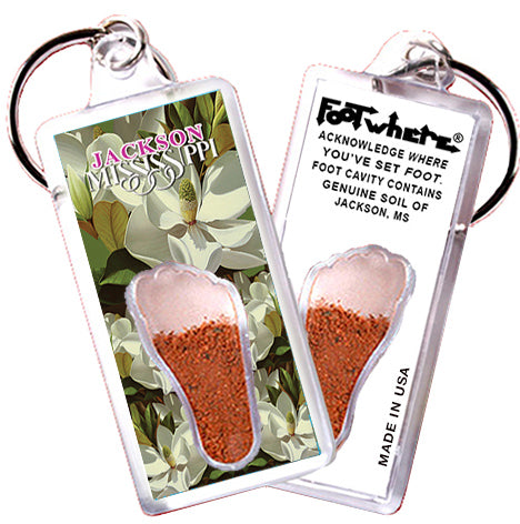 Jackson FootWhere® Souvenir Keychain. 6 Piece Set. Made in USA