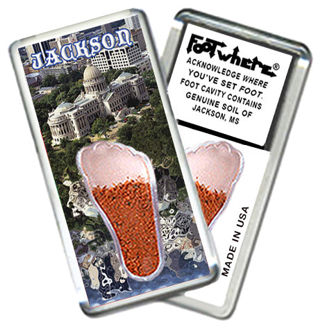 Jackson FootWhere® Souvenir Magnet. 6 Piece Set. Made in USA