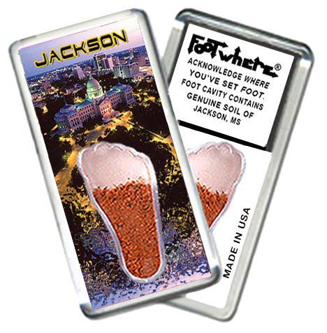 Jackson FootWhere® Souvenir Magnet. 6 Piece Set. Made in USA