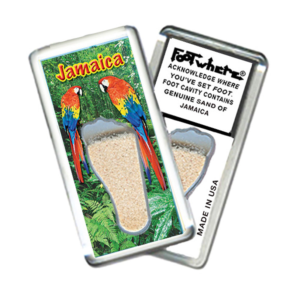 Jamaica FootWhere Souvenir Magnet. 72 pieces/6 assorted styles.