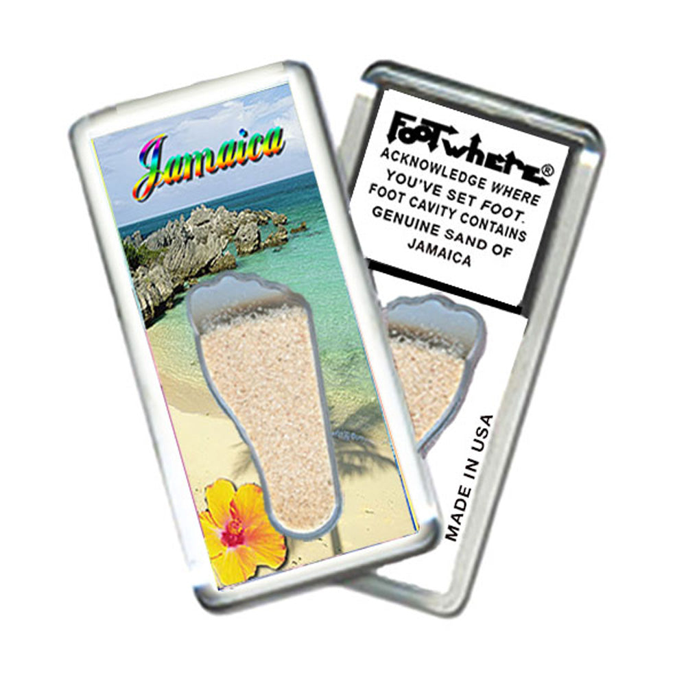Jamaica FootWhere Souvenir Magnet. 72 pieces/6 assorted styles.