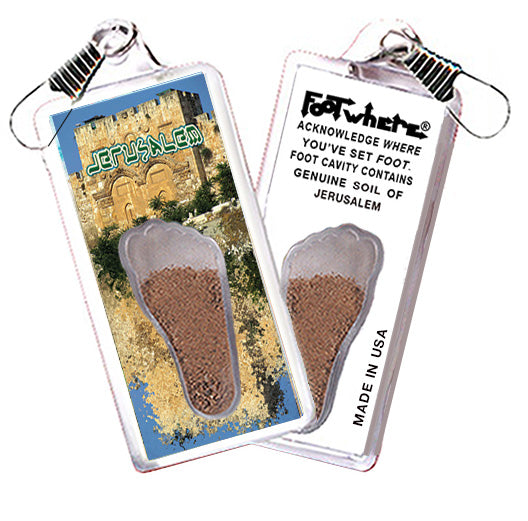 Jerusalem FootWhere Souvenir Zipper-Pulls. 6 Piece Set - Assorted styles