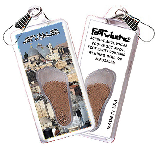 Jerusalem FootWhere® Souvenir Zipper-Pull. 72 pieces/ 6 assorted styles.