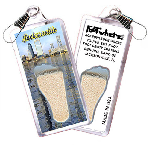 Jacksonville FootWhere® Souvenir Zipper-Pulls. 6 Piece Set. Made in USA