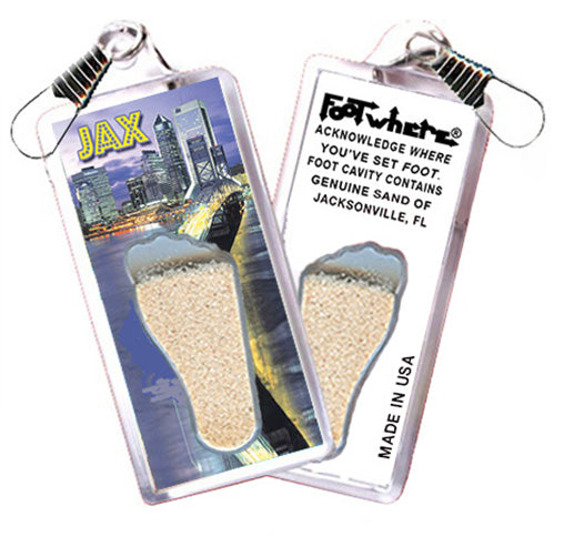 Jacksonville FootWhere® Souvenir Zipper-Pulls. 6 Piece Set. Made in USA