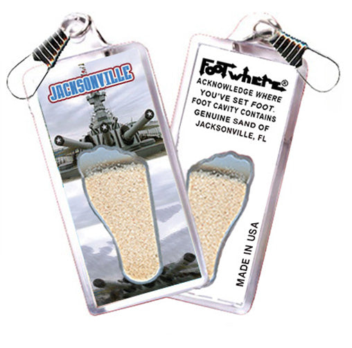 Jacksonville FootWhere® Souvenir Zipper-Pulls. 6 Piece Set. Made in USA