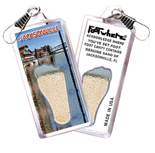 Jacksonville FootWhere® Souvenir Zipper-Pulls. 6 Piece Set. Made in USA