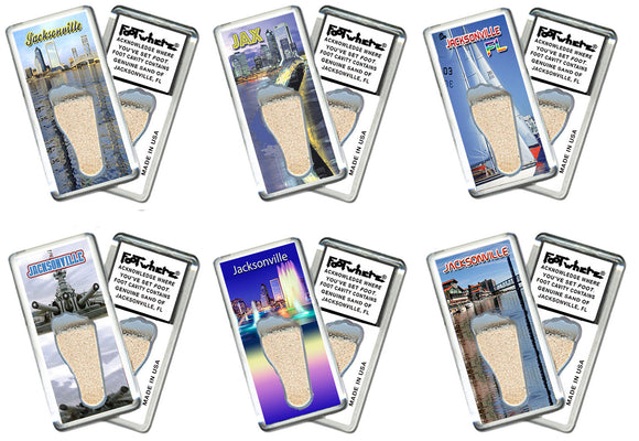 Jacksonville FootWhere® Souvenir Magnet. 72 pieces/6 assorted styles.