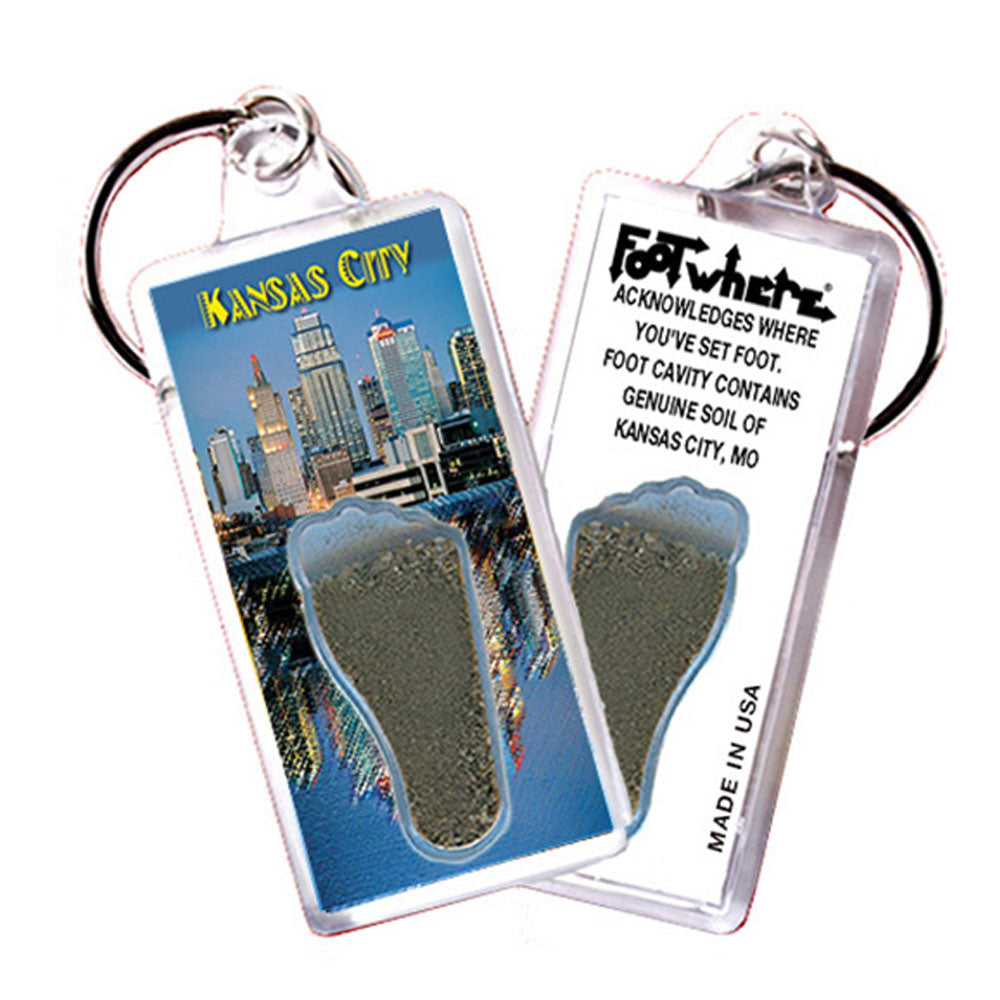 Kansas City FootWhere® Souvenir Keychain. 72 pieces/6 assorted styles