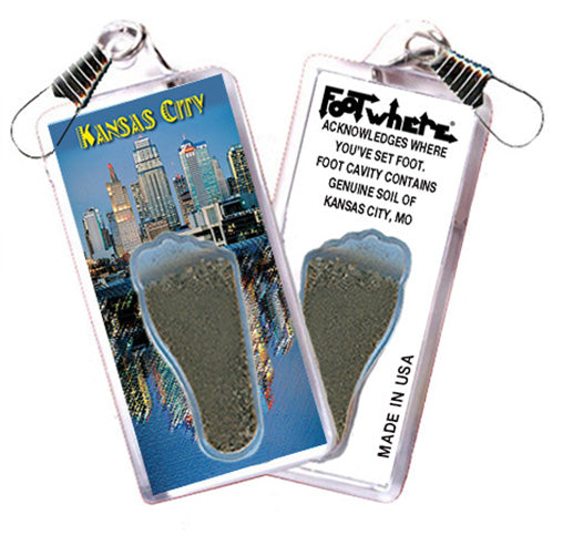 Kansas City FootWhere® Souvenir Zipper-Pulls. 6 Piece Set. Made in USA