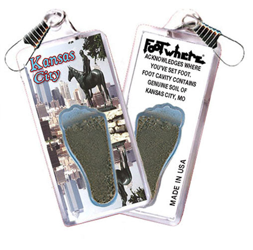 Kansas City FootWhere® Souvenir Zipper-Pulls. 6 Piece Set. Made in USA