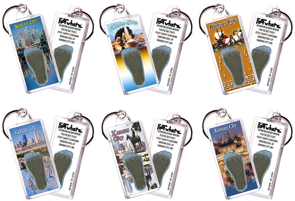 Kansas City FootWhere® Souvenir Keychain. 72 pieces/6 assorted styles