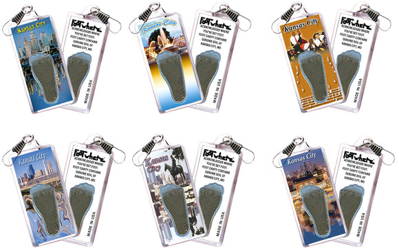 Kansas City FootWhere® Souvenir Zipper-Pull. 72 pieces/6 assorted styles