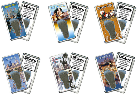 Kansas City FootWhere® Souvenir Magnet. 72 pieces/6 assorted styles