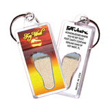 Key West FootWhere® Souvenir  Keychains. 6 Piece Set. Made in USA