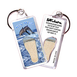 Key West FootWhere® Souvenir  Keychains. 6 Piece Set. Made in USA