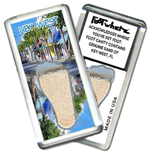 Key West FootWhere® Souvenir Magnet. 72 pieces/6 assorted styles.