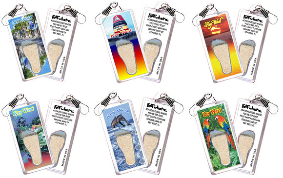 Key West FootWhere® Souvenir Zipper-Pull. 72 pieces/6 assorted styles.