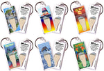 Load image into Gallery viewer, Key West FootWhere® Souvenir  Keychains. 6 Piece Set. Made in USA
