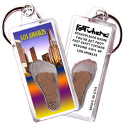 Los Angeles FootWhere® Souvenir  Keychains. 6 Piece Set. Made in USA