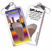 Los Angeles FootWhere® Souvenir Zipper-Pulls. 6 Piece Set. Made in USA
