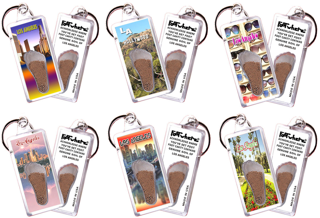 Los Angeles FootWhere® Souvenir Keychain. 72 pieces/6 assorted styles.
