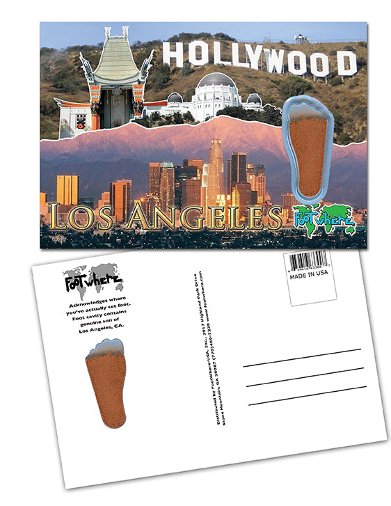 Los Angeles FootWhere® Souvenir Postcard. 144 Pieces/1 Gross. Made in USA