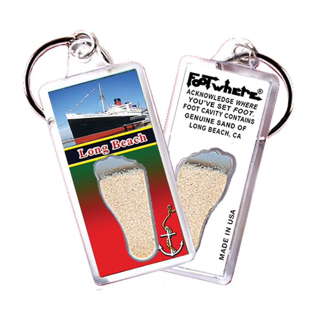 Long Beach FootWhere® Souvenir Keychain. 72 pieces/ 6 assorted styles.
