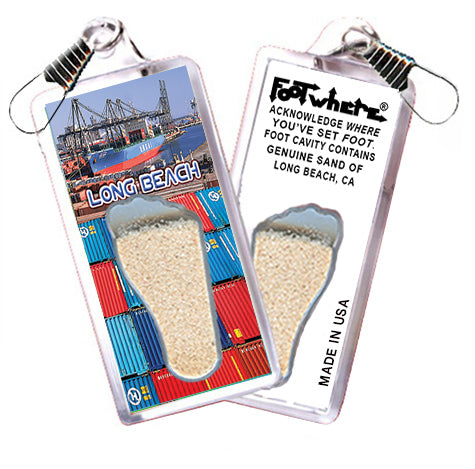 Long Beach FootWhere® Souvenir Zipper-Pull. 72 pieces/ 6 assorted styles.