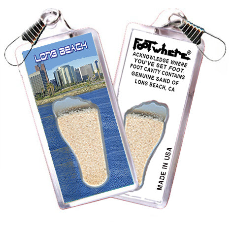 Long Beach FootWhere® Souvenir Zipper-Pull. 72 pieces/ 6 assorted styles.