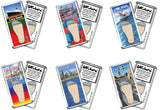 Long Beach FootWhere® Souvenir Magnets. 6 Piece Set. Made in USA