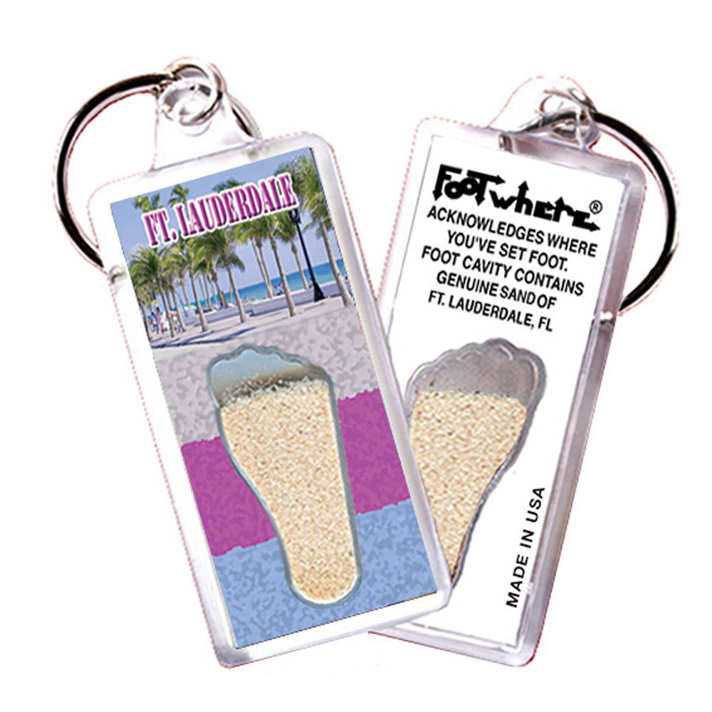 Fort Lauderdale FootWhere® Souvenir Keychain. 72 pieces/ 6 assorted styles.