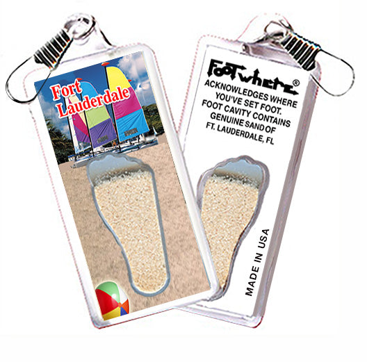Fort Lauderdale FootWhere® Souvenir Keychain. 72 pieces/ 6 assorted styles.