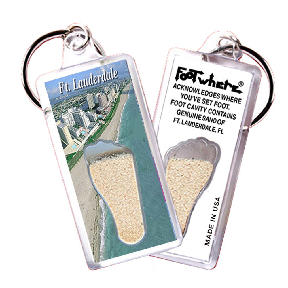 Fort Lauderdale FootWhere® Souvenir Keychain. 72 pieces/ 6 assorted styles.