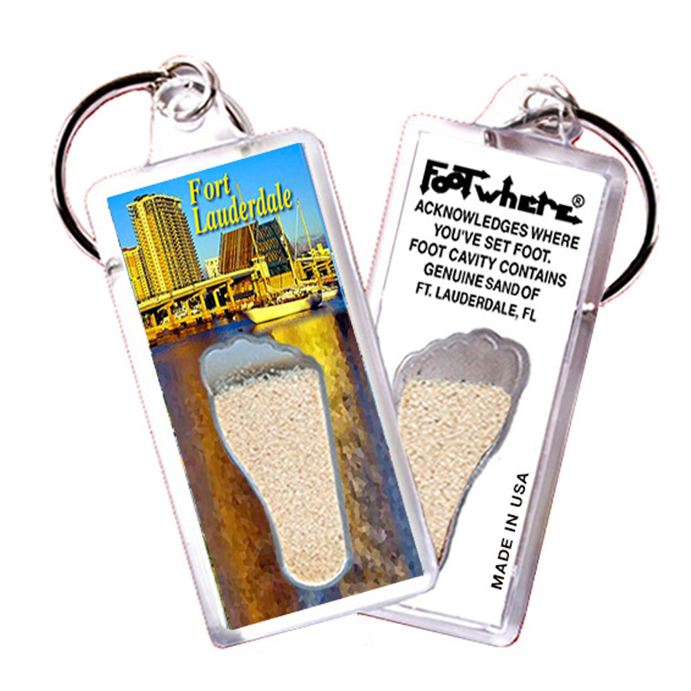 Fort Lauderdale FootWhere® Souvenir Keychain. 72 pieces/ 6 assorted styles.