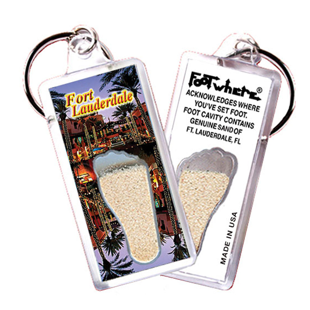 Fort Lauderdale FootWhere® Souvenir Keychain. 72 pieces/ 6 assorted styles.