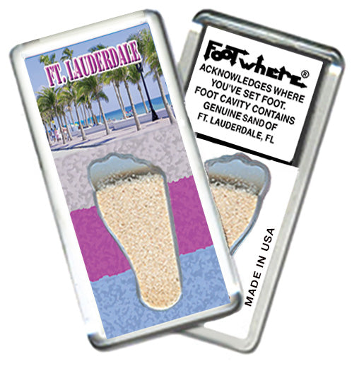 Fort Lauderdale FootWhere® Souvenir Magnet. 72 pieces/ 6 assorted styles.