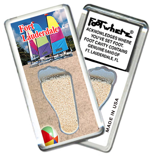Fort Lauderdale FootWhere® Souvenir Magnet. 72 pieces/ 6 assorted styles.