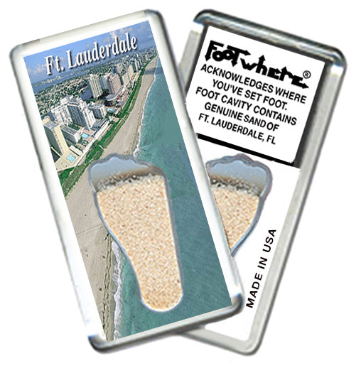 Fort Lauderdale FootWhere® Souvenir Magnet. 72 pieces/ 6 assorted styles.