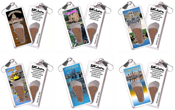 Little Rock FootWhere® Souvenir Zipper-Pull. 72 pieces/ 6 assorted styles.