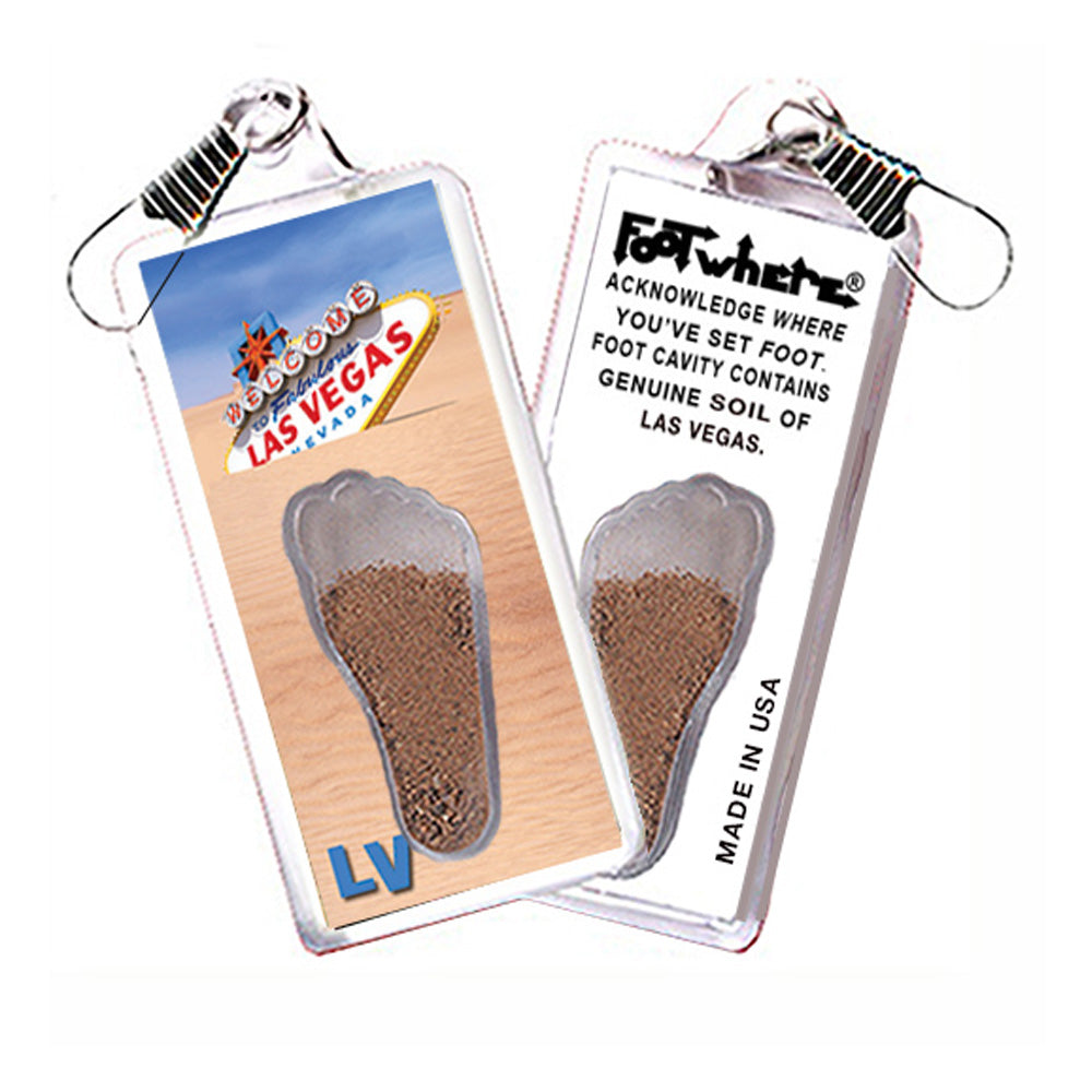 Las Vegas FootWhere Souvenir Zipper-Pulls. 6 Piece Set. Made in USA