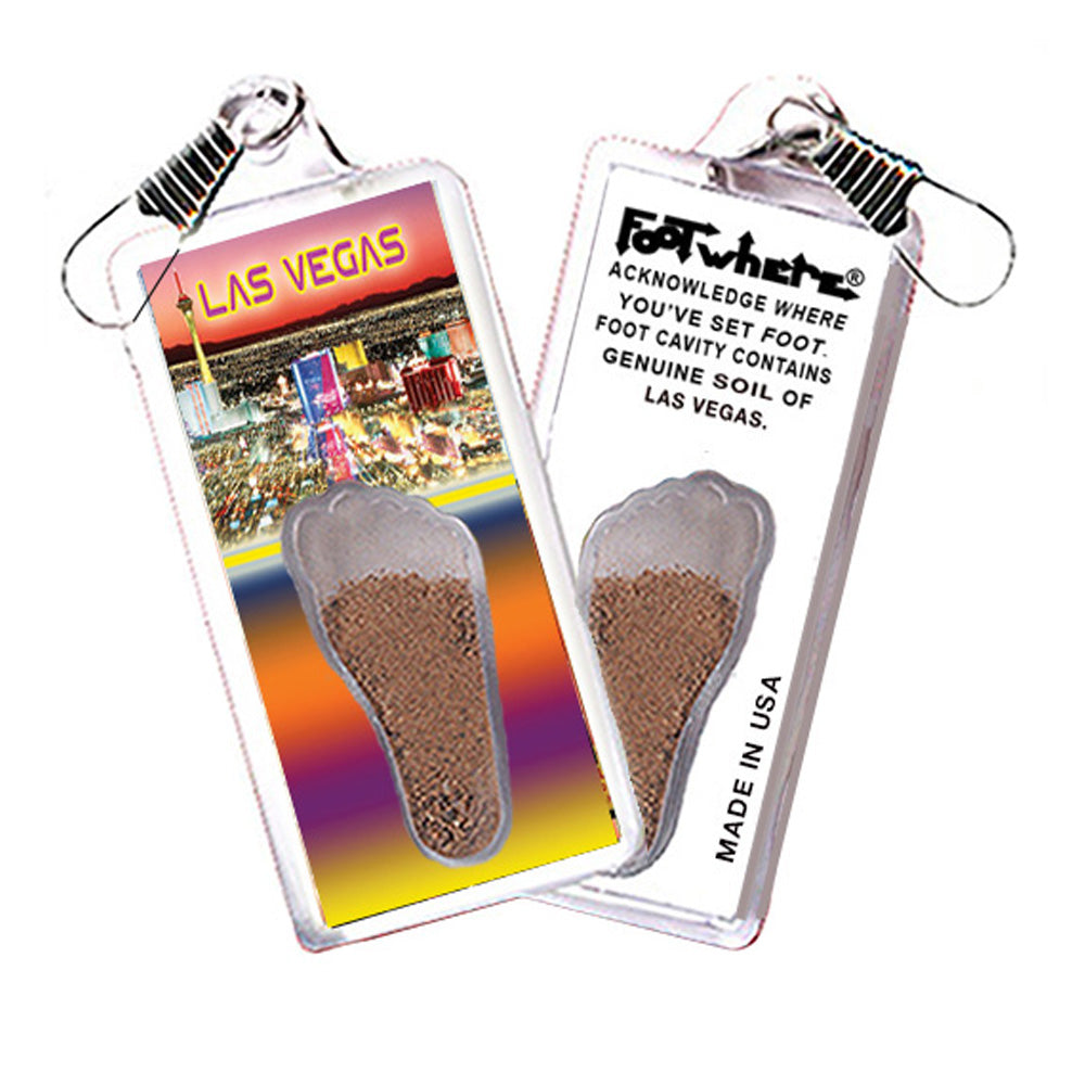 Las Vegas FootWhere Souvenir Zipper-Pulls. 6 Piece Set. Made in USA